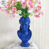 HULIANFU W&amp;G Nordic Vase Home Decor Vase Creative Human Head Portrait Flower Vases Room Decoration Resin David Flower Vase Room Decor