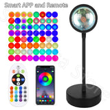 HULIANFU Sunset Lamp USB Projection Rainbow Atmosphere Night Light Sunset Lamp Bedroom Room Decoration Background Wall LED Table Light