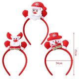HULIANFU 2023 Christmas Headband with Flashlight Christmas Decorations Gifts Hair Clips Antler Headbands New Year Decoration Santa Headband