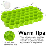 HULIANFU SILIKOLOVE Honeycomb Ice Cube Trays Reusable Silicone Ice cube Mold BPA Free Ice maker with Removable Lids