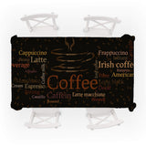 HULIANFU Retro Coffee Pattern Tablecloth Waterproof Dining Table Wedding Decoration Party Rectangular Tablecloth Home Kitchen Manteles