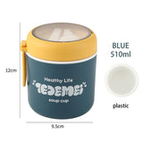 HULIANFU Thermal Lunch Box Food Container With Spoon PP Material Vacuum Cup Soup Cup Portable Insulated Breakfast Tableware