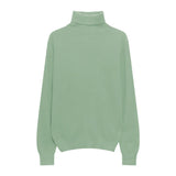 Hulianfu Winter High Quality Wwomen's Wool Sweater Solid Color High-neck Pullover Long-sleeved Knit Top