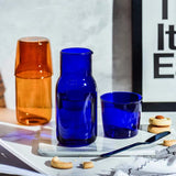 HULIANFU Transparent Color Glass Teacup Set Simple Heat-Resistant Drinking Juice Cup With Tea Pitcher Water Bottle Drinkware