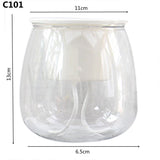 HULIANFU Self Watering Planter Pots Mini Round Design Succulent Plant Pot Indoor Home Garden Modern Decorative Pot Garden Supplies FU