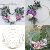 HULIANFU Wedding Decoration 10-40cm Rattan Wreath Metal Hoop Wreath Decor Floral Hoop Christmas Decor for Home Hanging Artificial Flower