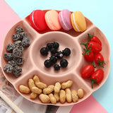 HULIANFU Multi-function Plastic Fruit Plate Dessert Tray Plate Snack Dish 6 Compartments High Quality