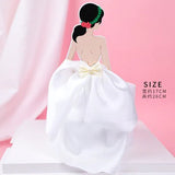 HULIANFU New Back Silk Gauze Skirt Happy Mothers Day Cake Topper Girl Birthday Cake Decoration Party Supplies Cake Decorating Tools