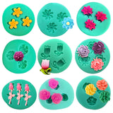 HULIANFU New Mini Flowers Series Silicone Mold DIY Handmade Fondant Cake Baking Chocolate Sugar Cake Tool Resin Polymer Clay Making Mould