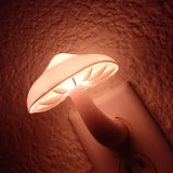 HULIANFU Led Night Light Mushroom Wall Socket Lamp Eu Us Plug Warm White Light-control Sensor Bedroom Light Home Decoration
