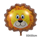 HULIANFU Jungle Cartoon Animal Balloon Rabbit Fox Penguin Hippo Tiger Crocodile Aluminum Foil Balloon Zoo Party Children  Toy