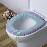 HULIANFU Winter Warmer Toilet Seat Cover Mat Bathroom Toilet Pad Cushion with Handle Thicker Soft Washable Closestool Warmer Accessories