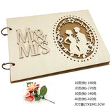 HULIANFU New Wooden Wedding Guestbook Reception Book Sign-in Book Personalized Mr. and Mrs. Photo Frame Wedding Decoration Supplies