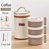 HULIANFU New Thermal Lunch Box Portable Japanese Style Bento Box Lunchbox Leakproof Food Container Microwave oven Dinnerware for Students