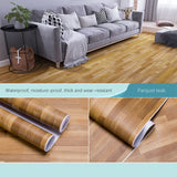 HULIANFU 2023 PVC Non-slip Self-adhesive Floor Stickers Living Room Bedroom Wood Grain Waterproof Floor Stickers Slip Wear-resistant Wallpaper