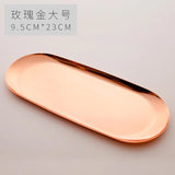 HULIANFU Nordic Oval Electroplated Metal Stainless Steel Swing Plate Creative Home Decoration Fruit Tray Tea Tray Storage Tray