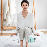 HULIANFU Reusable Vacuum Bag and Pump Cover for Clothes Storing Large Plastic Compression Empty Bag Travel Accessories Storage Container