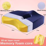 HULIANFU Memory Foam Seat Cushion Orthopedic Pillow Coccyx Office Chair Cushion Car Seat Pillow Wheelchair Massage Vertebrae Seat Pad