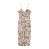 Print Slip Long Dresses for Women Corset Midi Female Dress Beach Backless Dress Women Thin Straps Summer Womens Dresses