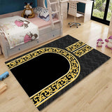 HULIANFU Muslim Prayer Non-slip Carpet Room Mat Square Removable Kitchen Bathroom Floor Waterproof Carpet Mat Bedroom Furry Carpet Tapis