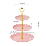 HULIANFU Table Plates Luxury Tableware Wedding Party Candy Dessert Dishes Fruit Bowl Home Cake Display Standing Kitchen Decoration Trays