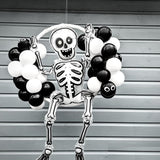 HULIANFU Large 86x165cm Skeleton Man Balloons Halloween Decorations Globos Scary Halloween Skull Ballons Halloween Party Home Decorations