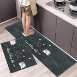 HULIANFU Modern Kitchen Mat Home Entrance Doormat Hallway Bedroom Living Room Decoration Floor Carpet Balcony Bathroom Anti-Slip Long Rug