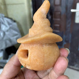 HULIANFU Sun Stone Halloween Pumpkin Skulls Collection Natural Stone Carved Wicca Figurine 1pcs