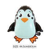 HULIANFU Jungle Cartoon Animal Balloon Rabbit Fox Penguin Hippo Tiger Crocodile Aluminum Foil Balloon Zoo Party Children  Toy