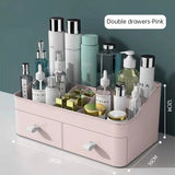 HULIANFU Large Capacity Drawer Make Up Organizer Bathroom Makeup Storage Box Women Skin Care Dressing Table Cosmetic Lipstick Beauty Case