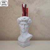 HULIANFU W&amp;G Nordic Vase Home Decor Vase Creative Human Head Portrait Flower Vases Room Decoration Resin David Flower Vase Room Decor