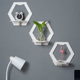HULIANFU Wall Organizer 1/3Pcs Wall Shelf Punch Free Bedside Wall Display Stand Wall Mounted Flower Pot Holder Tv Backgrou Room Decora