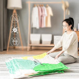 HULIANFU Reusable Vacuum Bag and Pump Cover for Clothes Storing Large Plastic Compression Empty Bag Travel Accessories Storage Container