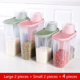 HULIANFU PP Food Storage Box Plastic Clear Container Set with Pour Lids Kitchen Storage Bottles Jars Dried Grains Tank 1.9L-2.5L H1211