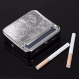 HULIANFU NEW Creative Design 88*79*22mm Metal Automatic Cigarette Tobacco Weed Kitchen Smoking Smoke Roller Rolling Machine Box Case Tin