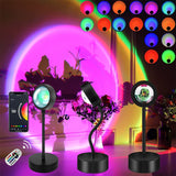 HULIANFU Tuya Smart Sunset Lamp Night Light Sunset Projector Smart Life APP Remote Led Lights Room Decoration Photography Birthday Gift