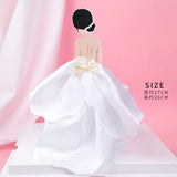 HULIANFU New Back Silk Gauze Skirt Happy Mothers Day Cake Topper Girl Birthday Cake Decoration Party Supplies Cake Decorating Tools