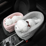 HULIANFU Portable Pet Dog Car Seat Central Control Nonslip Dog Carriers Safe Car Armrest Box Booster Kennel Bed For Small Cat Dog Travel