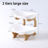 HULIANFU Table Plates For Serving Plates Dinnerware Wooden Partitioned Dish Snack Candy Cake Stand Bowl Food Fruit Plates Set Tableware