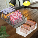 HULIANFU Makeup Blush Organizer Storage for Cosmetics Desktop Makeup Organizer 7-compartment Plastic Eye Shadow Storage Box Organizer