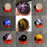 HULIANFU Natural Stone Quartz Polished Crystal Ball Energy Reiki Healing Gift Home Decor Chakra Feng Shui Ornament Mineral Specimen Balll
