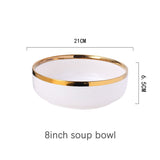 HULIANFU White Tableware Set Ceramic Dinner Plates Dishes Plates and Bowls Set Food Plate Salad Soup Bowl Dinnerware Set for Restaurant