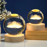 HULIANFU New 80mm K9 Crystal Solar System Planet Globe 3D Laser Engraved Sun System Ball with Touch Switch LED Light Base Astronomy Gifts