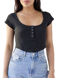 Hulianfu Women Y2k Crop Tops Short Sleeve Baby Tees for Teen Girls Summer Slim Fit Cropped Sweet T-Shirt Streetwear