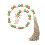 HULIANFU Natural Wood Bead Garland With Jute Rustic Wall Hanging Tassels String Handmade Garland Farmhouse Ornament DIY Home Decoration