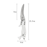 HULIANFU Kitchen Scissors Chicken Bone Scissors Chicken Duck Fish Cutter Shears Stainless Steel Scissors Scale Clean Cook Scissors Knife