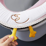 HULIANFU NEW Hot Sale Comfortable cartoon bathroom Toilet Seat Cover Winter Toilet Cover Household Closestool Mat Seat Case Lid Cover
