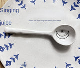 HULIANFU Ins Style Japanese Style Stoneware Small Soup Spoon, Ceramic Spoon, Long Handle Spoon, Household Cute Creative Rice Spoon