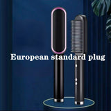 HULIANFU straight hair comb ins negative ion does not hurt hair curler fluffy straight roll dual-use lazy splint portable household