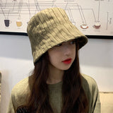 Hulianfu Bucket Hats Women Solid Simple Basic All-match Casual New Design Korean Fashion Sun Protection Streatwear Harajuku College Cozy